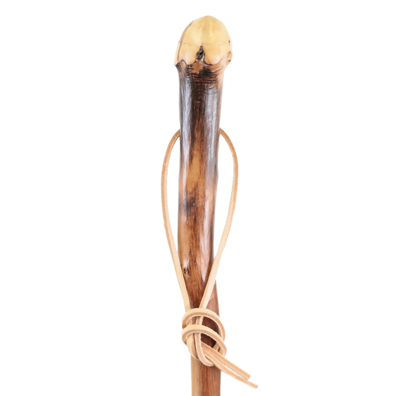 Wooden knobstick handle hiking stick